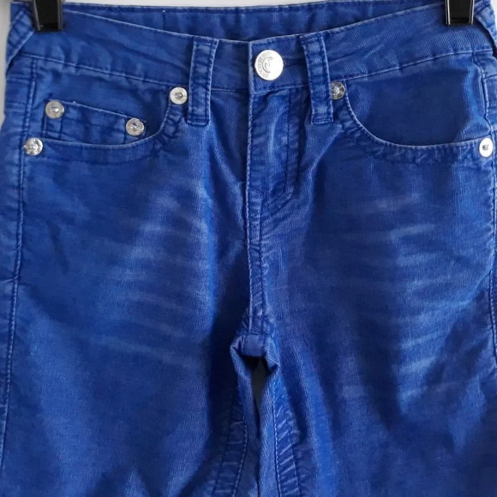 True Religion girl's slim fit/straight leg corduroy pants size 8